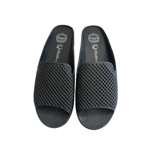 JEFFREY CAMPBELL Last Havana Black Wedge Sandals Size 8 - Picture 3 of 7